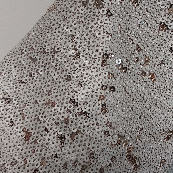 A New Day Sequin Sleeve Gray Top - Picture 5 of 12